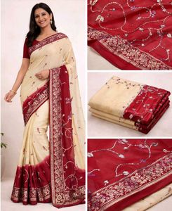 Red Embroidered Saree