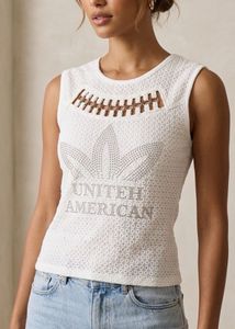 White Embellished Tank Top
