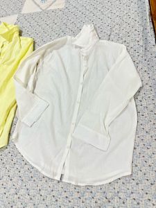 New Set of 2 Chic Yellow &amp; White Button-Up Shirts