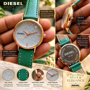DIESEL(COPY) Women’s Luxury Glitter Dial Watch – R