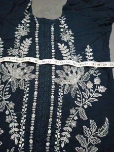Embroidere navy blue Kurta Set
