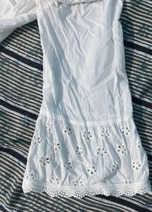 Boho White Eyelet Peasant Top