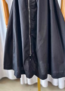 Sleek Black Zip-Front Dress