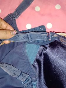 Navy Blue Lace Bra