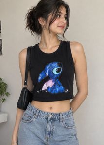 Cute Stitch Graphic Crop Tank Top