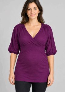 V-Neck Purple Tunic Top