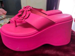 NoHot Pink Platform Flip Flops