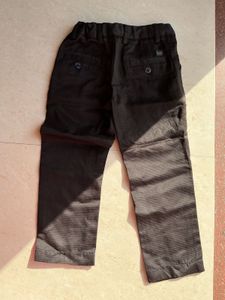 Classic Black Textured Trousers