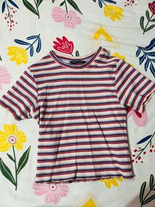 Striped Ribbed Tee