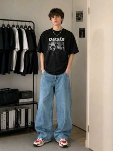 Oversized Wide Leg Light Wash Unisex Jeans
