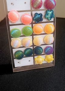 Multi-Color Stud Earrings Set