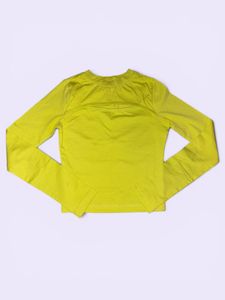 Lime Green Cut-Out Long Sleeve Crop Top
