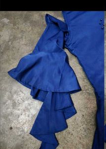 Elegant Blue Cold Shoulder Dress