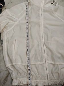 White Hooded Zip-Up Jacket