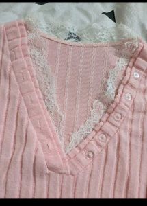 Cute Pink Button Down Top