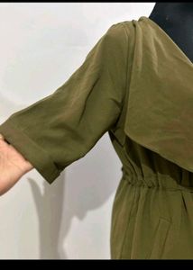 Olive Green Wrap Dress