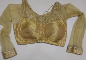 Beautiful Backless Golden Color Blouse