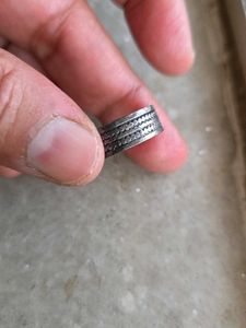 Pure Silver Etched Women Band Ring