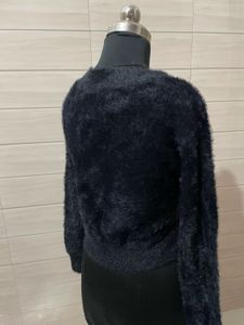Imported Cozy Black Fuzzy Cardigan