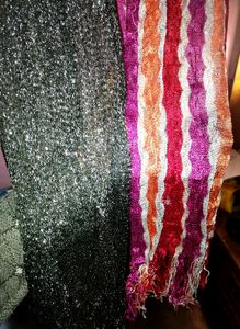Two Scarfs Combo Black Colour Or Multi Colou