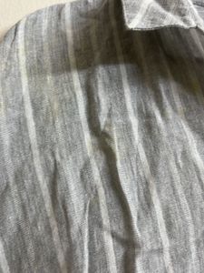 Grey Striped Wrap Front Shirt