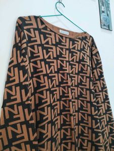 Patterned brown Long Sleeve sweatshirt