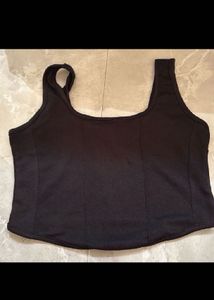 Black Corset Style Tank Top