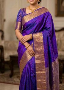 Elegant Purple & Gold Saree