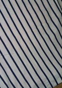 Mast Harbour White Navy Blue strip tee w lace trim