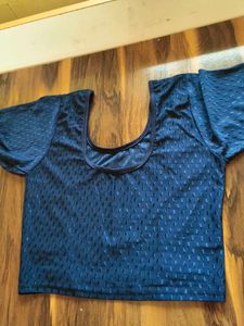 Navy Blue Textured Blouse