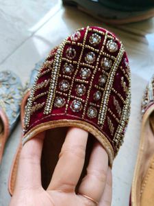 Embellished  Handwork Juttis - Set of 2 Pairs