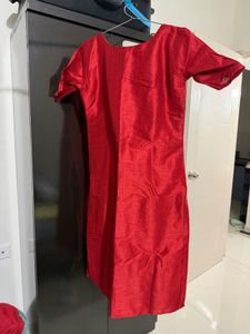 Elegant Red Embroidered Kurta