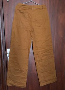 MANGO Brown Wide Leg Trousers
