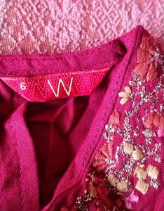 Elegant Maroon Embroidered Kurta