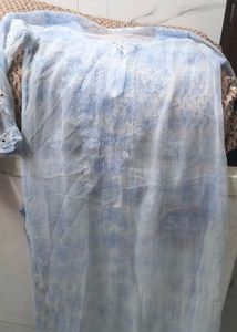 Sky Blue Embroidered Chikankari Kurta