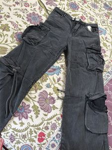 Gray Cargo Jeans