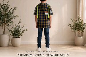 Kids Checkered Hooded Shirt
