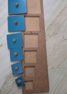 Wooden Square Puzzle with Knobs