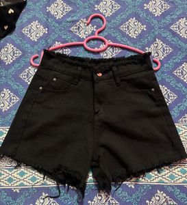 Black Denim Shorts