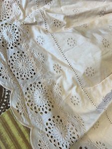 Cotton Shifli Lace Peach Dress - Small Size