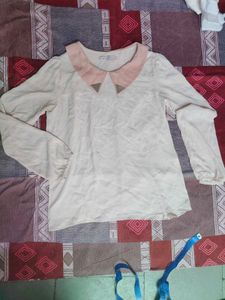 Cream Peter Pan Collar Top