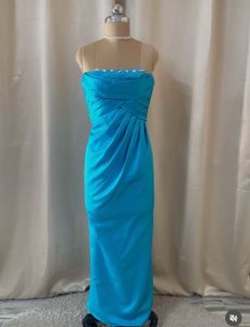 Elegant Teal Strapless Gown