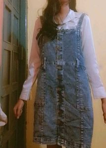 Denim Button-Front Mini Dress