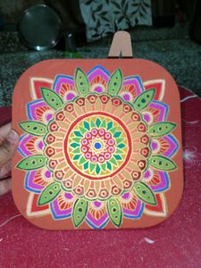 Hand-Painted Mandala Art Piece with stand