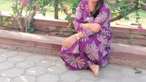 Purple Printed Kurta with Pants Set