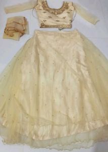 Elegant Cream Lehenga Choli Set