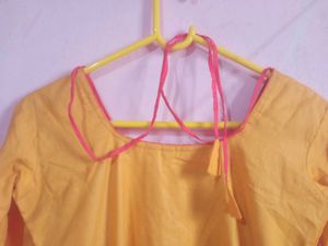 Vibrant Yellow &amp; Pink Patiala Suit Set