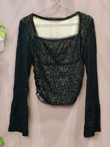 Stylish Black Lace Top
