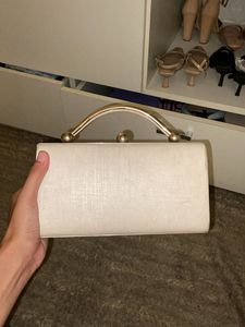 Vintage Cream Clutch Bag