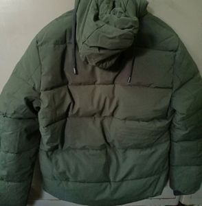 Stylish Puffer Jacket - Olive Green